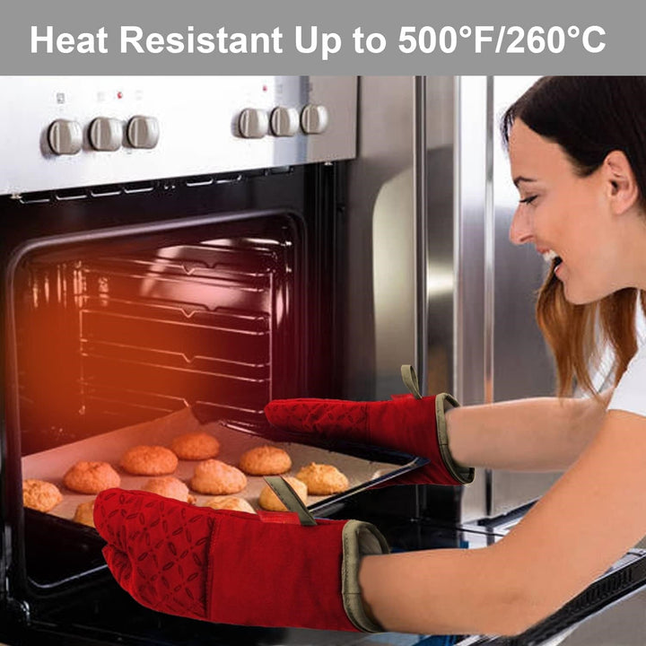 Protection mains : gants de cuisine et maniques en silicone, set de 6 pièces, résistant à la chaleur pour four.