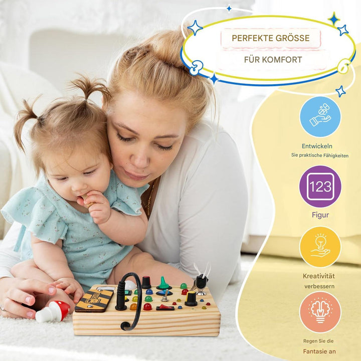 Jouet éducatif lumineux Montessori, idéal pour l'éducation précoce et le développement de la motricité fine.