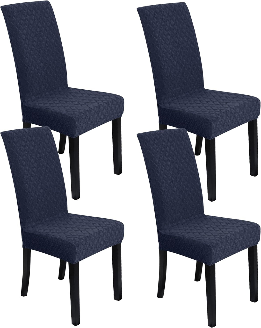 Housse de chaise extensible, vue latérale. Protection et style pour votre salle à manger.