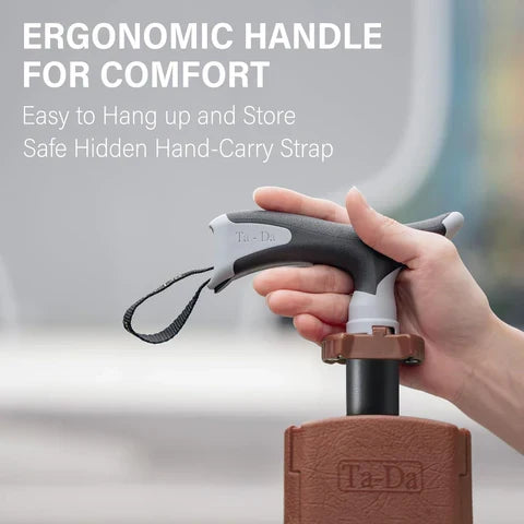 Bâton de marche pliable avec siège intégré. Indispensable pour la mobilité et les pauses confortables.