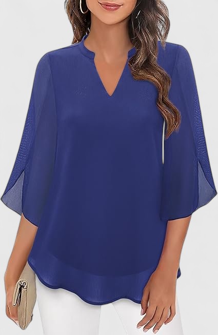 Haut femme polyvalent, blouse élégante et confortable. Style chic décontracté, parfait pour la mode printemps-été.