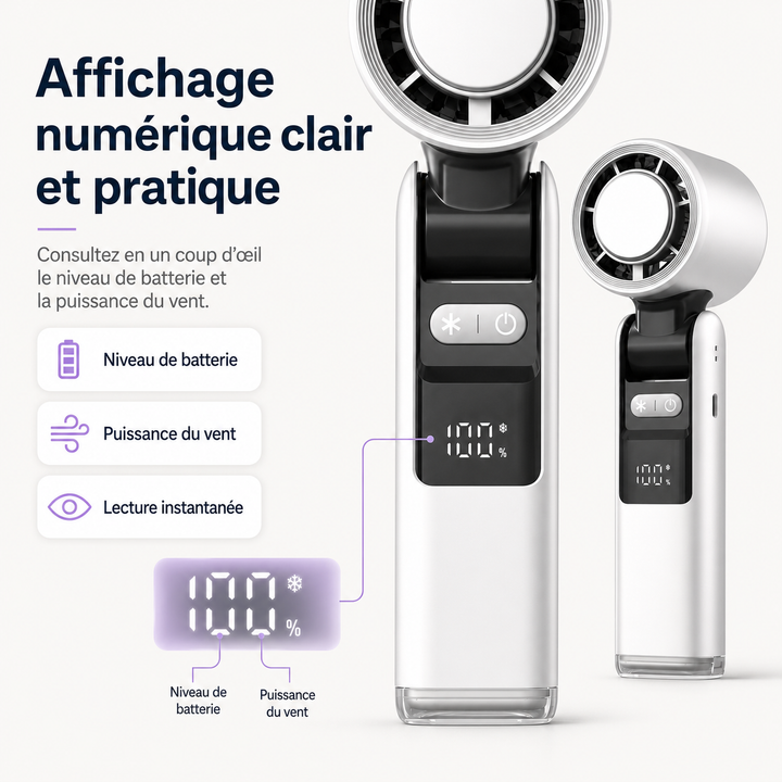 Climatiseur portable compact, pliable, silencieux, pour une brise fraîche à tout moment.