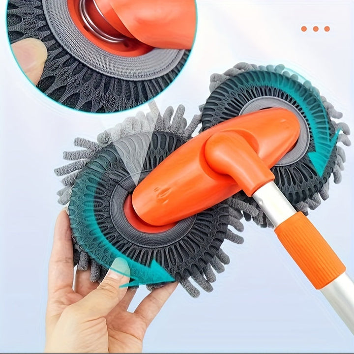 Brosse de lavage auto LuxeShine double tête rotative à 360°, idéale pour un entretien complet et efficace de votre véhicule.
