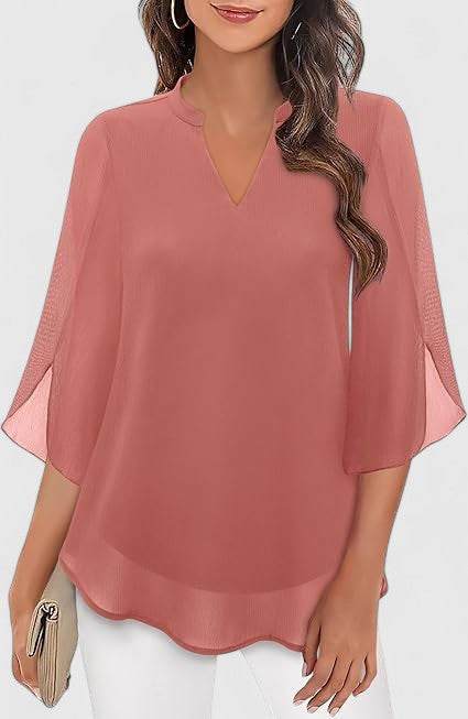 Blouse femme élégante, confortable et versatile. Parfaite pour le bureau, les sorties et la mode printemps-été chic.