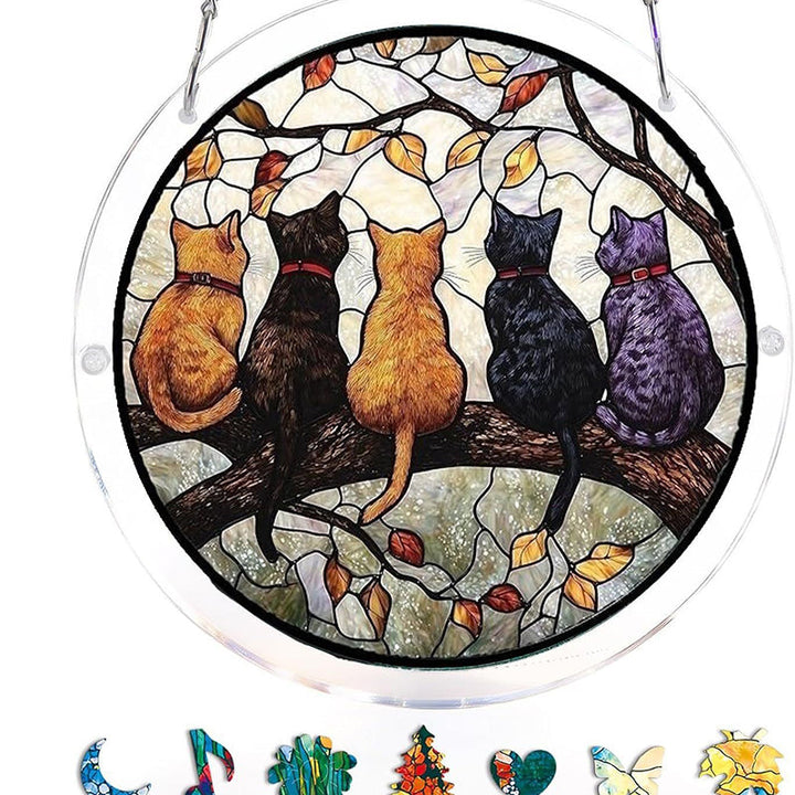 Attrape-lumière élégant pour fenêtre, ambiance océan et soleil coloré suspendu.