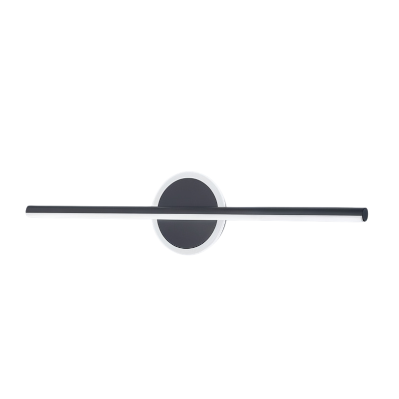 Élégante applique murale LED noire et dorée, idéale chambre, lumière chaude.
