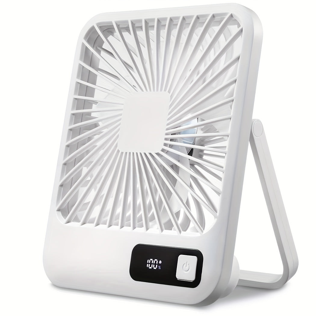 Ventilateur de bureau portable pliable Eritex, 5 vitesses silencieuses, idéal pour l'été.