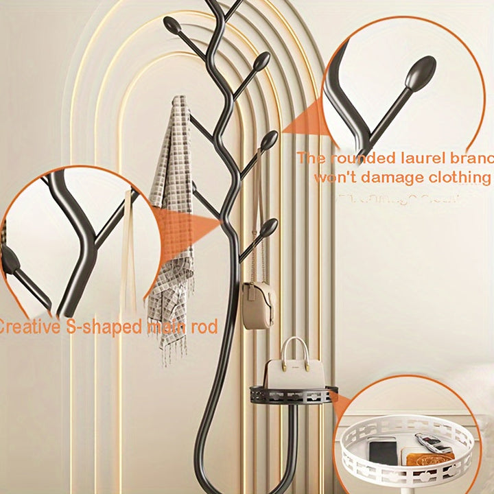 Rangement vertical BranchLine, porte-manteau debout moderne pour une entrée ou un bureau stylé. Élégant.