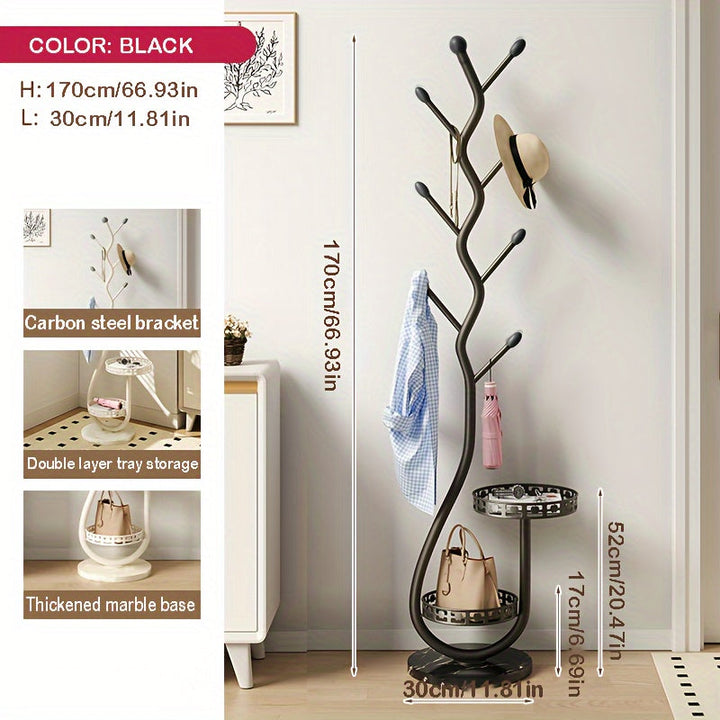 Élégant porte-manteau debout BranchLine en métal, design moderne et pratique pour un rangement optimisé.