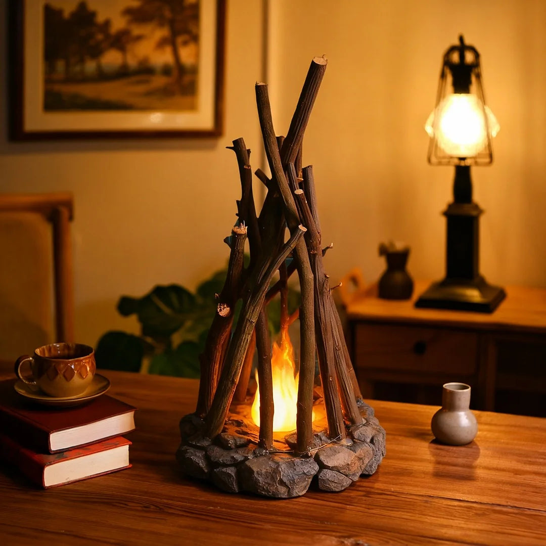 Lampe GlowWood LED portable. Bois et pierres. Ambiance naturelle et chaleureuse partout.