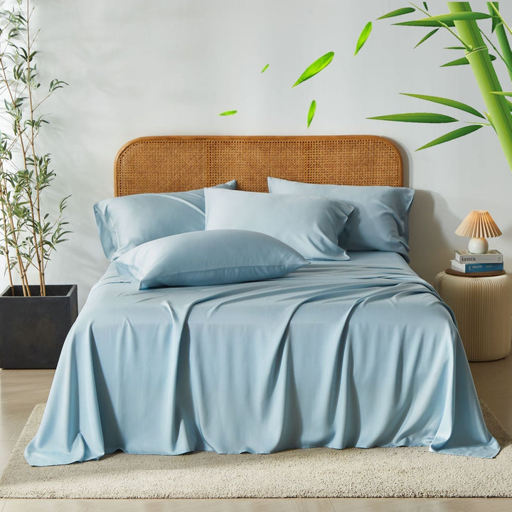 Textile de chambre en bambou rafraîchissant, parfait pour les nuits chaudes et un repos serein.