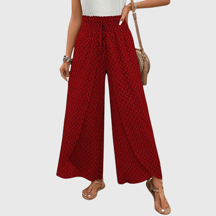 Pantalon palazzo fluide femme, taille haute. Mouvement libre, élégance et confort exceptionnels.
