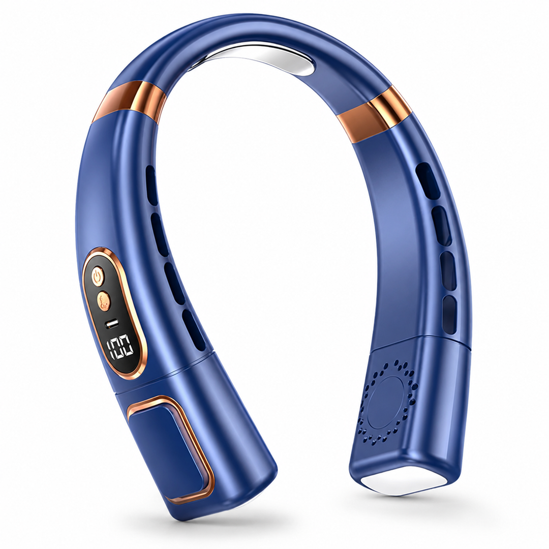 Gardez la tête froide avec ce ventilateur de cou mains libres, diffusion à 360°.