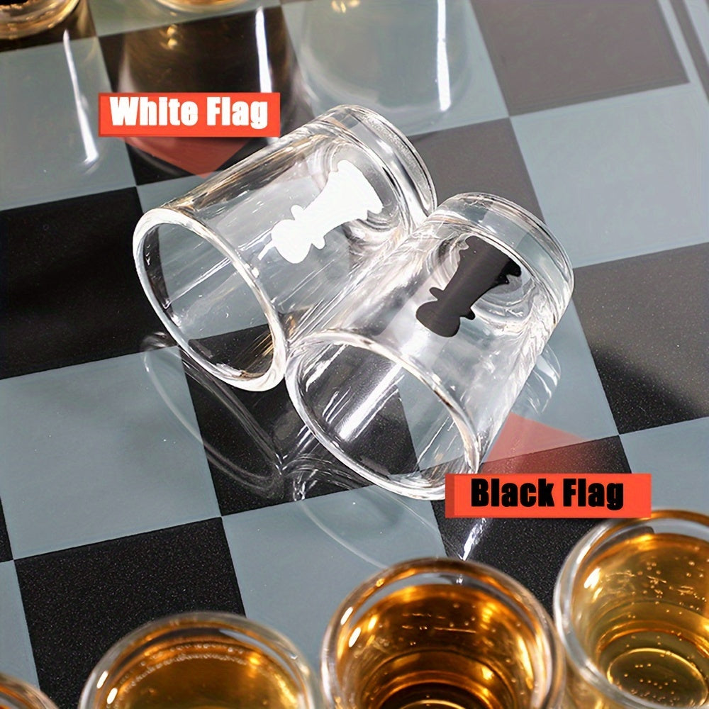 Le jeu d'échecs à boire dans son emballage, un cadeau idéal pour les amateurs de jeux de société et de soirées.