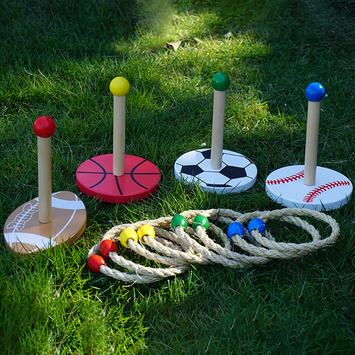 Jeu de lancer d'anneaux SportRing pour famille, enfants et adultes. Activité d'extérieur amusante pour jardin.
