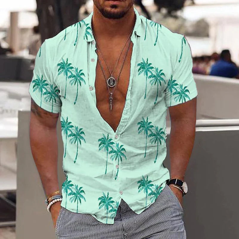 Chemise décontractée homme à manches courtes pour l'été. Confort et style pour vos vacances et sorties plage.