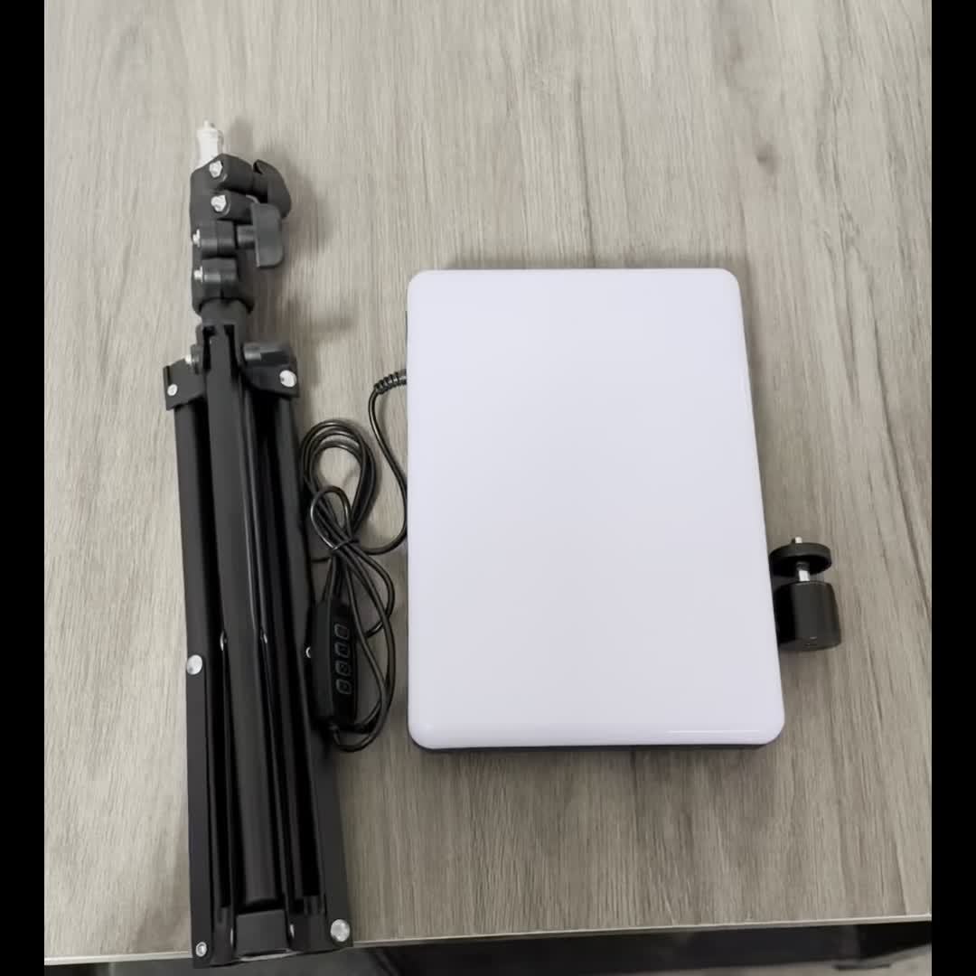 Trépied de studio en aluminium, lampe LED ajustable pour photographie et vidéo, support d'éclairage professionnel.