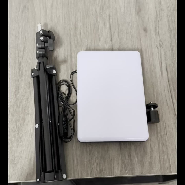 Trépied de studio en aluminium, lampe LED ajustable pour photographie et vidéo, support d'éclairage professionnel.