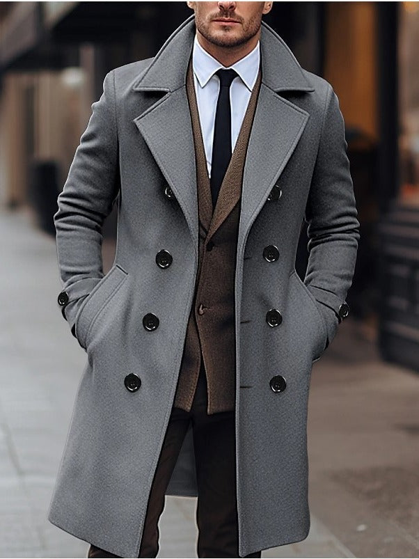 Vêtement homme: Manteau long double boutonnage, élégant et tendance pour l'hiver. Indispensable pour votre style.