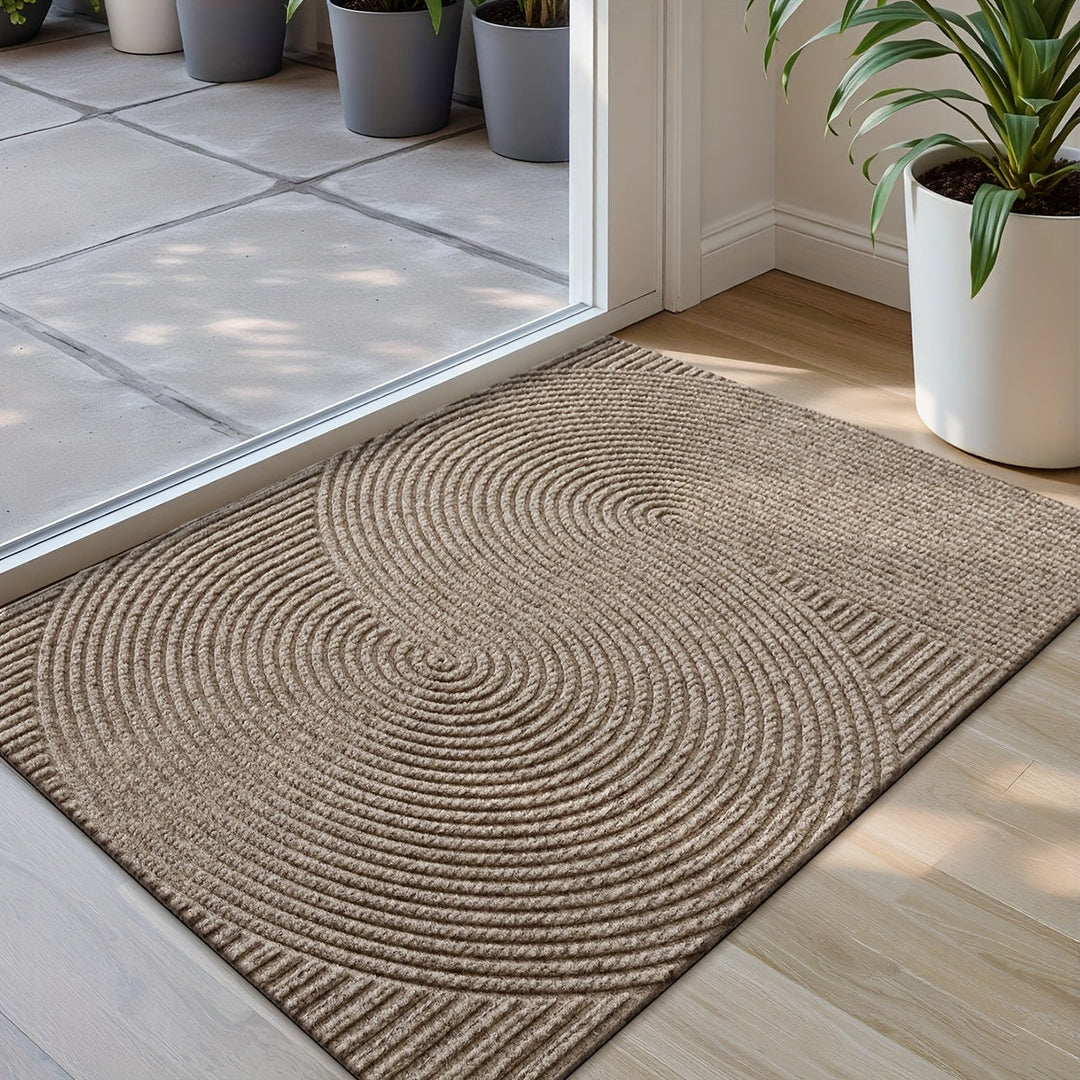Tapis antidérapant géométrique Dajiang pour porte d'entrée, durable et facile d'entretien.