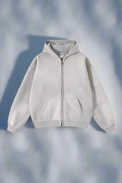 Dam Hoodies: Oversized Zip-Hoodie med Kängurufickor