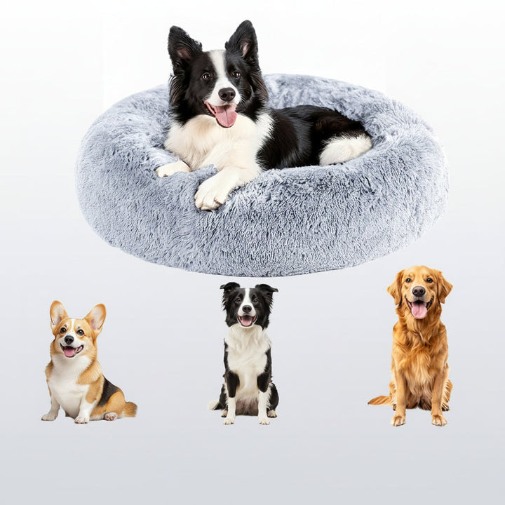Vue aérienne du lit douillet et moelleux pour animaux, parfait pour un sommeil réparateur.
