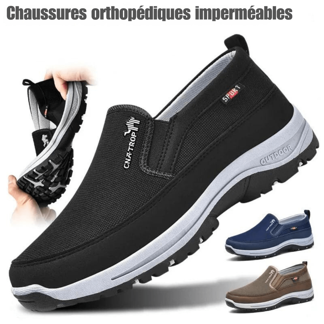 Chaussures orthopédiques imperméables pour femmes, confortables avec soutien plantaire, idéales quotidien automne/hiver.