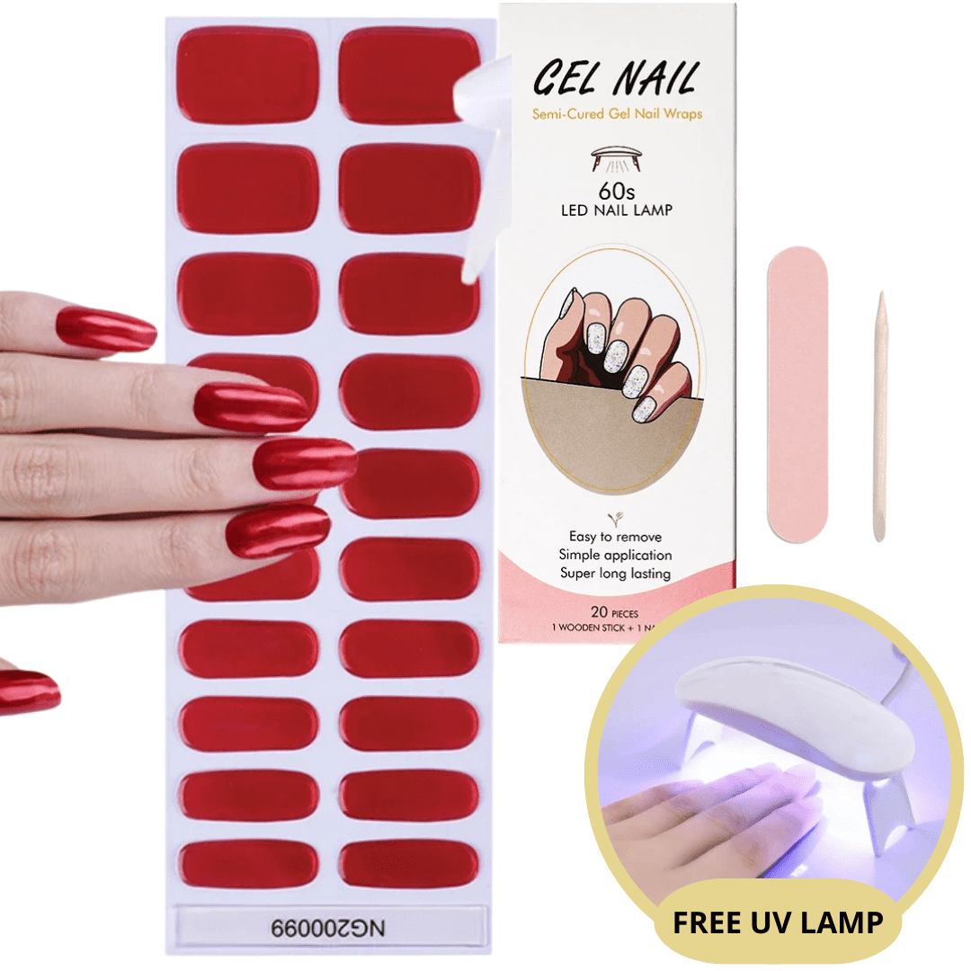 Autocollants ongles gel UV durables sous lampe UV. Manucure résistante aux chocs pour femmes.
