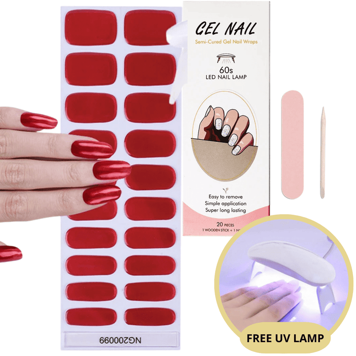 Autocollants ongles gel UV durables sous lampe UV. Manucure résistante aux chocs pour femmes.