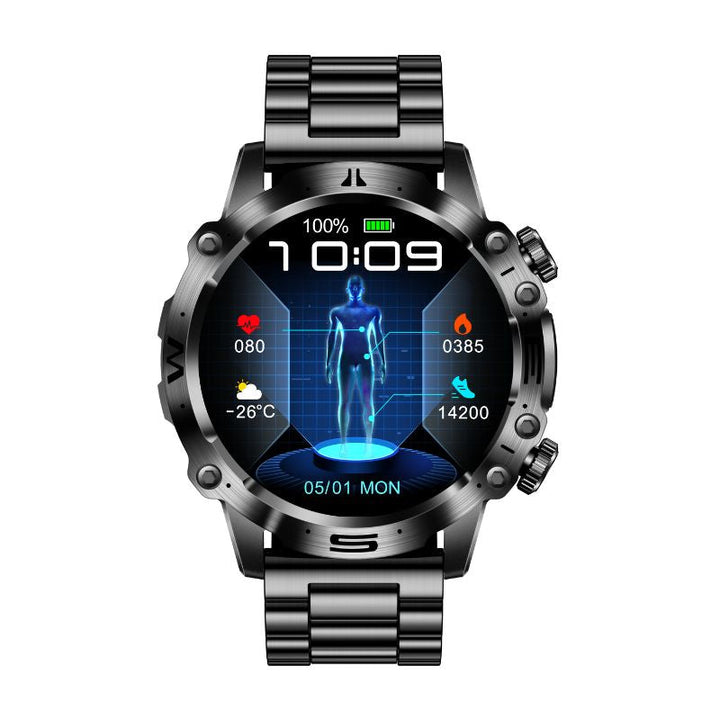 Montre connectée sport santé pour homme et femme, suivi cardiaque, pression artérielle et fitness. Technologie portable.