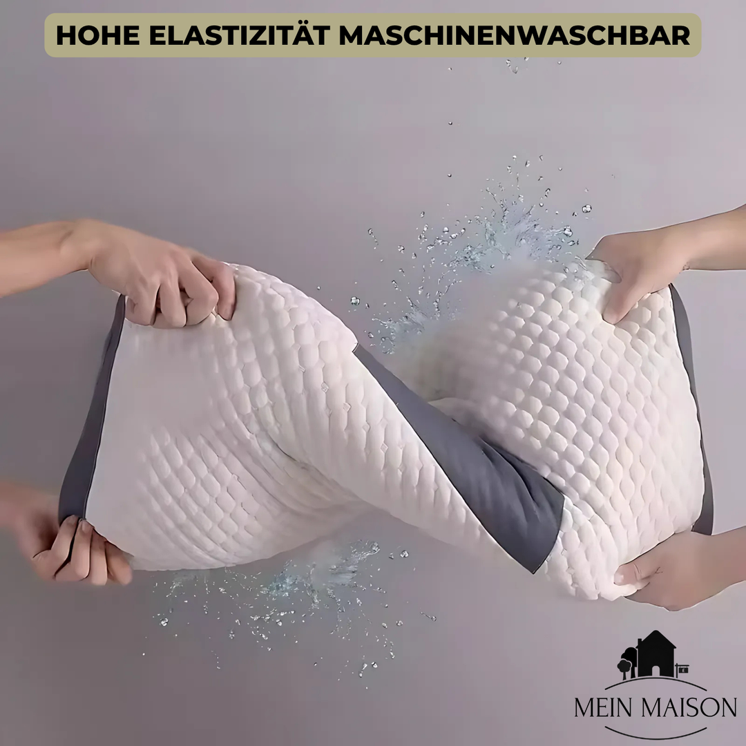 Coussin cervical ergonomique, parfait pour la santé de la nuque et un confort optimal durant le sommeil.