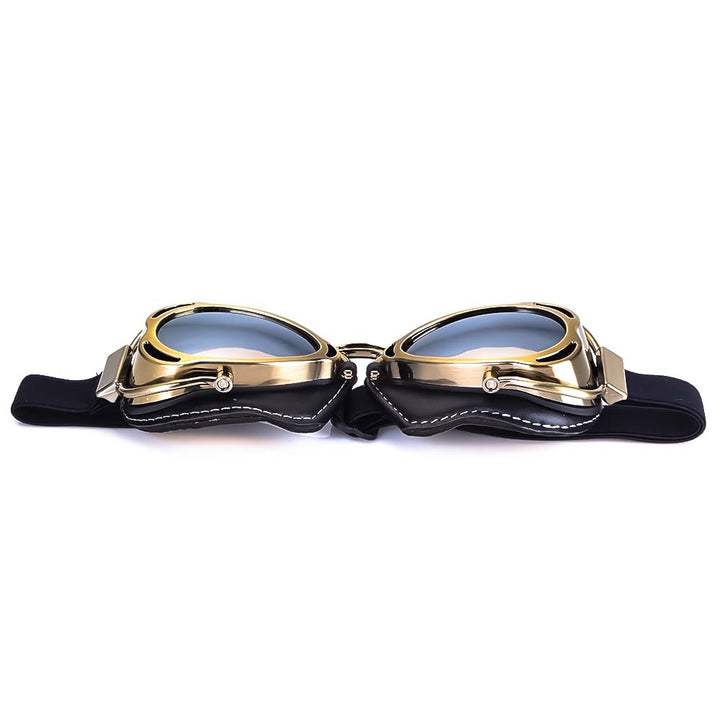 Protection optique motard : lunettes classiques pliables, idéales pour conduite moto vintage.