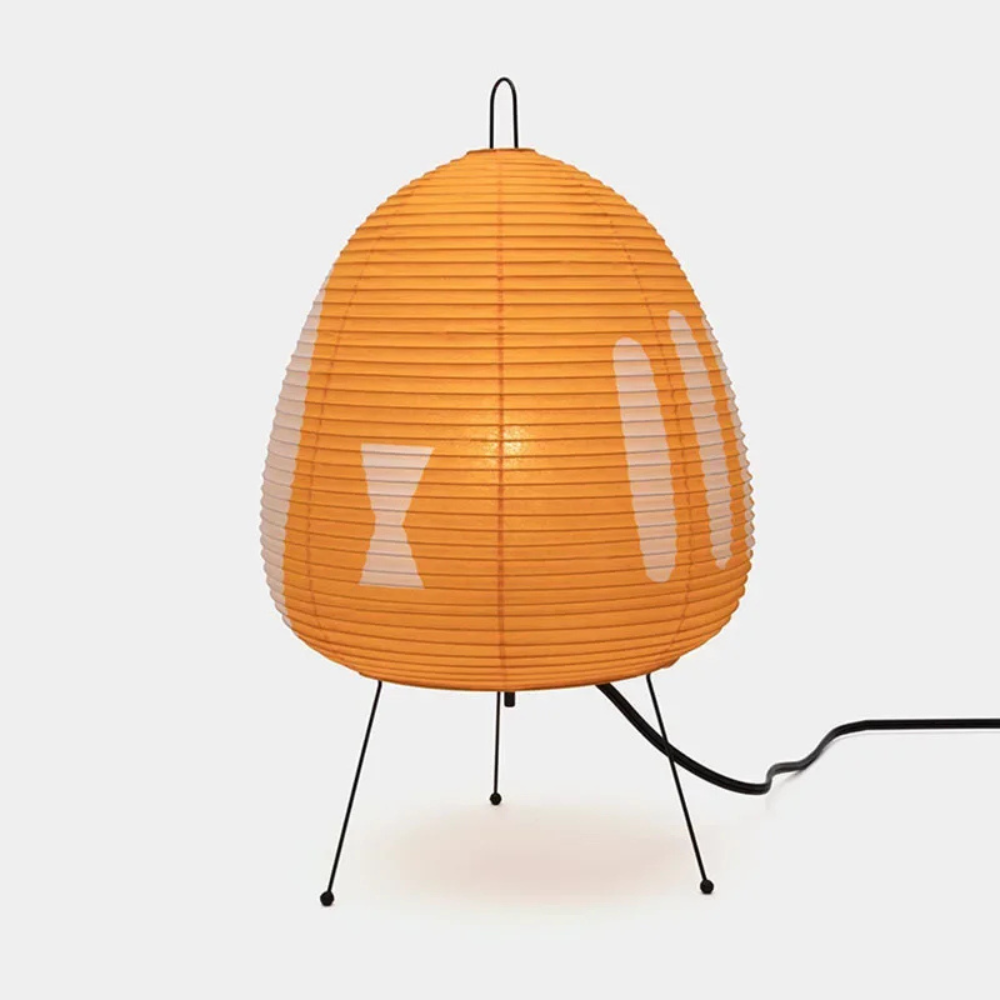 Lampe artisanale en papier de riz, style Japandi, convient pour sol et table.