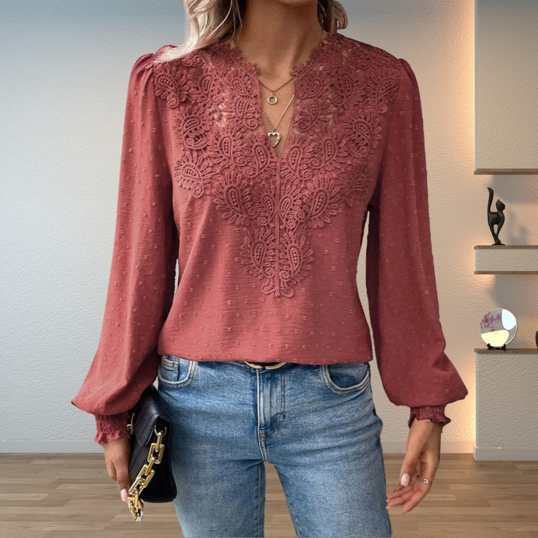 Blouse verte légère pour femme, design élégant et moderne, idéale pour look printanier ou estival.