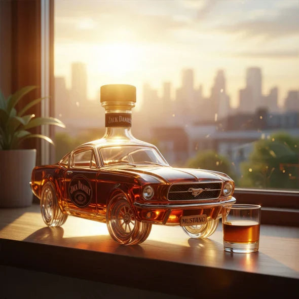 Bouteille de whiskey décorative, design chic, parfaite pour exposition dans un bar maison.