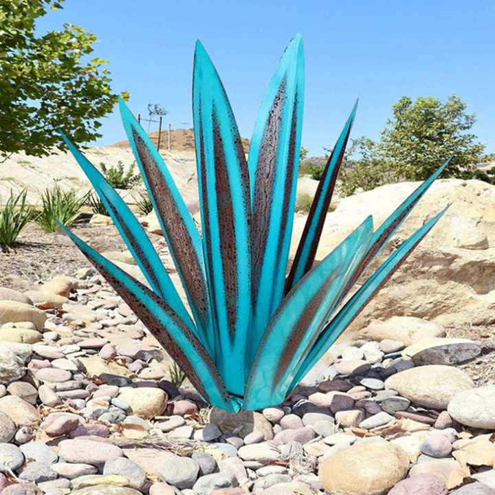 Plante d'agave en fer forgé, sculpture moderne rustique pour votre jardin ou intérieur.