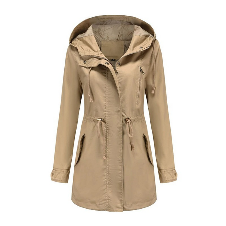 Veste coupe-vent femme chic et légère, à capuche, alliant confort et style pour un usage polyvalent au quotidien.