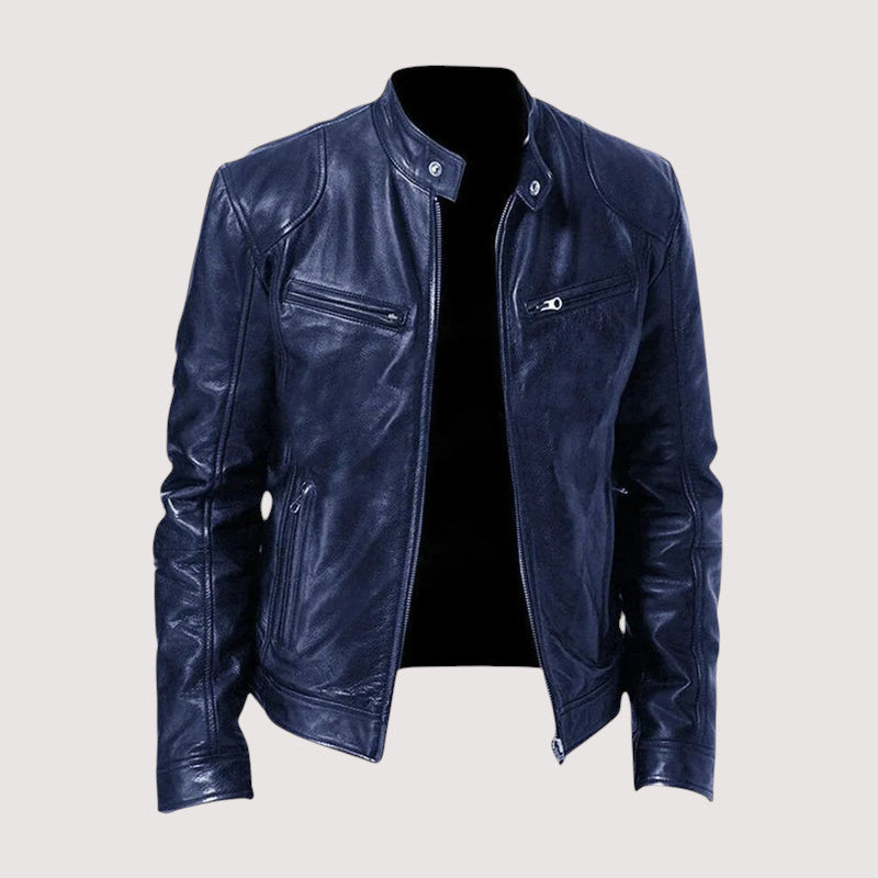 Veste homme noire à la coupe ajustée. Style intemporel et confortable pour un look casual chic.