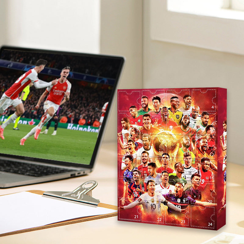 Pré-commandez le Calendrier de l'Avent Football 2025, 24 jours de surprises pour les amoureux du foot.