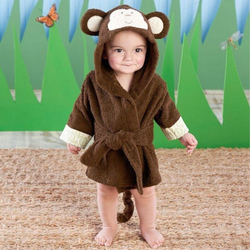 Peignoir bébé animaux unisexe, coton doux de qualité. Idéal pour après le bain ou comme robe de chambre enfant.