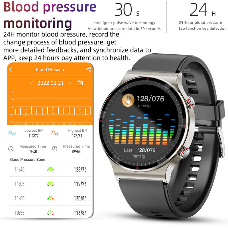 Montre connectée santé ECG homme/femme, moniteur cardiaque avancé.