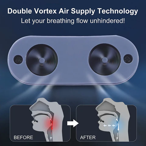 Appareil compact anti-ronflement, améliore la respiration nocturne. Favorise un sommeil profond et aide contre l'apnée du sommeil.