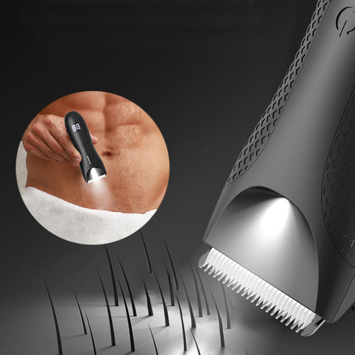 HydroTrim, tondeuse corporelle et intime homme, lames céramique, étanche pour rasage doux.