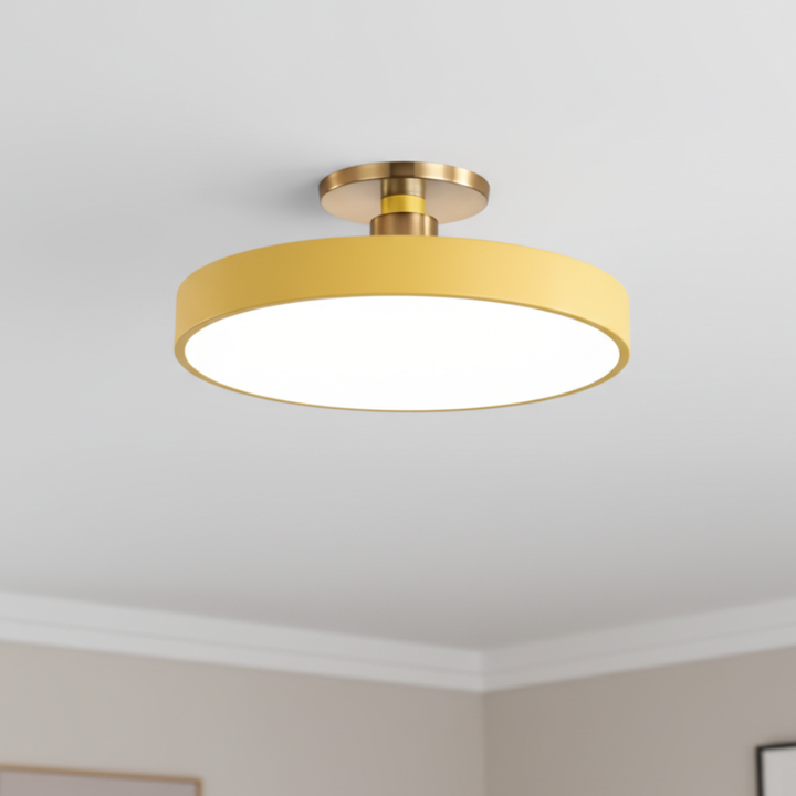 Plafonnier LED encastré bicolore, design moderne pour éclairage intérieur contemporain.