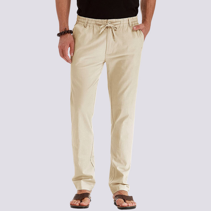 Pantalon cargo homme léger et polyvalent, idéal pour l'été. Style décontracté et confortable avec poches fonctionnelles.