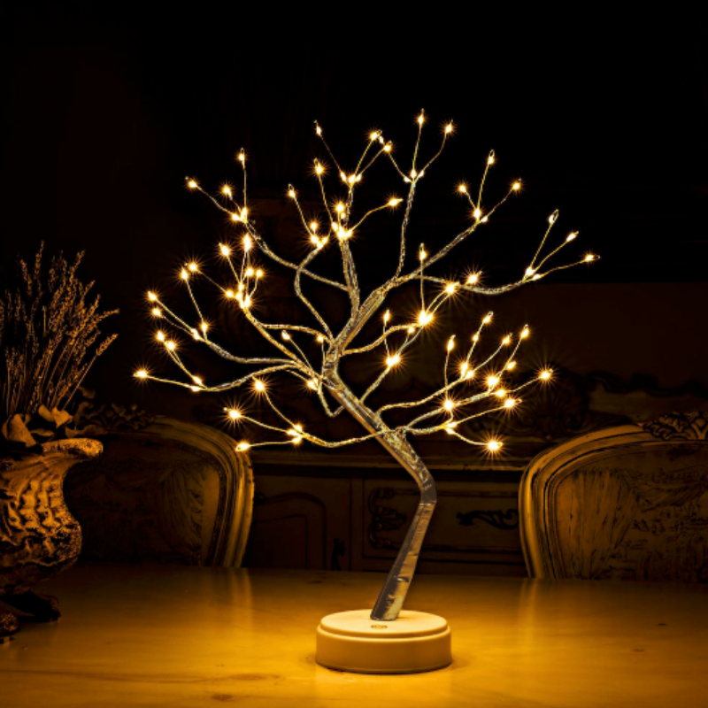 Lampe de table LED Arbre Bonsaï, ambiance relaxante. Éclairage design. Idéale salon, chambre, bureau.