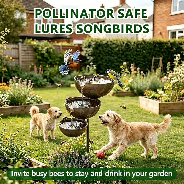 Collecteur de pluie pour bain d'oiseaux en métal, offre une station d'eau fraîche pour le jardin.