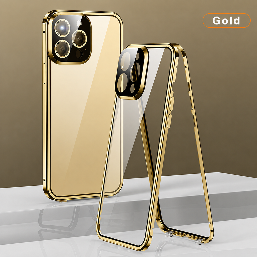 Élégante coque de protection magnétique anti-espion pour iPhone, incassable et avec écran de confidentialité.