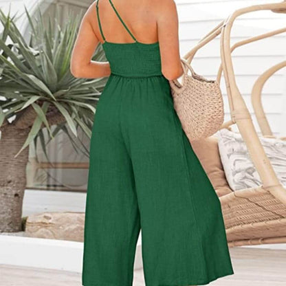 Elegant Jumpsuit - En axel - Vidsittande ben - Sommar