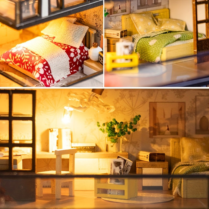Créez une ambiance unique avec cette maison miniature Lichtnest. Kit de construction avec lumières LED incluses.